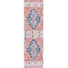 SAFAVIEH Classic Vintage Collection Area Rug – 5′ x 8′, Blue & Rust, Handmade Boho Tribal Distressed, Ideal for High Traffic Areas in Living Room, Bedroom (CLV208M)(Blue/Rust)