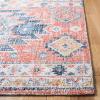 SAFAVIEH Classic Vintage Collection Area Rug – 5′ x 8′, Blue & Rust, Handmade Boho Tribal Distressed, Ideal for High Traffic Areas in Living Room, Bedroom (CLV208M)(Blue/Rust)