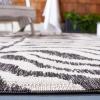 SAFAVIEH Courtyard Collection 8′ x 10′ Grey/Black CY8444 Indoor/ Outdoor Waterproof Easy Cleaning Patio Backyard Mudroom Area Rug(Ivory/Black)