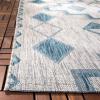 SAFAVIEH Courtyard Collection 8′ x 11′ Grey / Aqua CY8533 Indoor/ Outdoor Waterproof Easy Cleaning Patio Backyard Mudroom Area Rug(Grey/Teal)