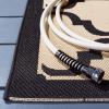SAFAVIEH Courtyard Collection 8′ x 11′ Navy/Beige CY6009 Trellis Indoor/ Outdoor Waterproof Easy-Cleaning Patio Backyard Mudroom Area-Rug(Beige/Black)