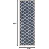 SAFAVIEH Courtyard Collection 8′ x 11′ Navy/Beige CY6009 Trellis Indoor/ Outdoor Waterproof Easy-Cleaning Patio Backyard Mudroom Area-Rug(Navy/Beige)