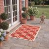 SAFAVIEH Courtyard Collection 8′ x 11′ Navy/Beige CY6923 Trellis Indoor/ Outdoor Waterproof Easy-Cleaning Patio Backyard Mudroom Area-Rug(Red/Bone)
