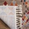 SAFAVIEH Farmhouse Collection 5’1″ x 7’3″ Taupe / Navy FMH852E Boho Moroccan Tribal Tassel Area Rug(Taupe/Navy)