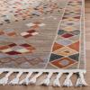SAFAVIEH Farmhouse Collection 5’1″ x 7’3″ Taupe / Navy FMH852E Boho Moroccan Tribal Tassel Area Rug(Taupe/Navy)