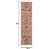 SAFAVIEH Farmhouse Collection Accent Rug – 4′ x 5’4″, Taupe & Orange, Boho Tribal Tassel Design, Non-Shedding & Easy Care, Ideal for High Traffic Areas in Entryway, Living Room, Bedroom (FMH848E)(Taupe/Orange)