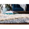 SAFAVIEH Kenya Collection Area Rug – 6′ x 9′, Silver & Ivory, Handmade Moroccan Boho Tribal Wool, Ideal for High Traffic Areas in Living Room, Bedroom (KNY455G)(Blue/Ivory)