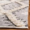 SAFAVIEH Kenya Collection Area Rug – 6′ x 9′, Silver & Ivory, Handmade Moroccan Boho Tribal Wool, Ideal for High Traffic Areas in Living Room, Bedroom (KNY455G)(Charcoal/Ivory)