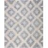 SAFAVIEH Kenya Collection Area Rug – 6′ x 9′, Silver & Ivory, Handmade Moroccan Boho Tribal Wool, Ideal for High Traffic Areas in Living Room, Bedroom (KNY455G)(Blue/Ivory)