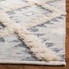 SAFAVIEH Kenya Collection Area Rug – 6′ x 9′, Silver & Ivory, Handmade Moroccan Boho Tribal Wool, Ideal for High Traffic Areas in Living Room, Bedroom (KNY455G)(Silver/Ivory)