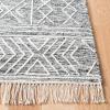 SAFAVIEH Kilim Collection Area Rug – 5′ x 8′, Black & Ivory, Handmade Moroccan Fringe Wool, Ideal for High Traffic Areas in Living Room, Bedroom (KLM521A)(Black/Ivory)