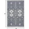SAFAVIEH Kilim Collection Area Rug – 5′ x 8′, Grey & Ivory, Handmade Moroccan Boho Rustic Cotton, Ideal for High Traffic Areas in Living Room, Bedroom (KLM851F)(Charcoal/Ivory)