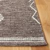 SAFAVIEH Kilim Collection Area Rug – 5′ x 8′, Grey & Ivory, Handmade Moroccan Boho Rustic Cotton, Ideal for High Traffic Areas in Living Room, Bedroom (KLM851F)(Brown/Ivory)