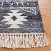 SAFAVIEH Kilim Collection Area Rug – 6′ x 9′, Blue & Ivory, Flat Weave Rustic Boho Tribal Design, Non-Shedding & Easy Care, Ideal for High Traffic Areas in Living Room, Bedroom (KLM763M)(Black/Ivory)
