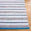 SAFAVIEH Kilim Collection Area Rug – 6′ x 9′, Blue & Ivory, Flat Weave Rustic Boho Tribal Design, Non-Shedding & Easy Care, Ideal for High Traffic Areas in Living Room, Bedroom (KLM763M)(Turquoise/Ivory)