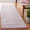 SAFAVIEH Kilim Collection Area Rug – 6′ x 9′, Blue & Ivory, Flat Weave Rustic Boho Tribal Design, Non-Shedding & Easy Care, Ideal for High Traffic Areas in Living Room, Bedroom (KLM763M)(Pink/Ivory)