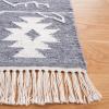 SAFAVIEH Kilim Collection Area Rug – 6′ x 9′, Blue & Ivory, Flat Weave Rustic Boho Tribal Design, Non-Shedding & Easy Care, Ideal for High Traffic Areas in Living Room, Bedroom (KLM763M)(Dark Grey/Ivory)