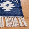 SAFAVIEH Kilim Collection Area Rug – 6′ x 9′, Blue & Ivory, Flat Weave Rustic Boho Tribal Design, Non-Shedding & Easy Care, Ideal for High Traffic Areas in Living Room, Bedroom (KLM763M)(Navy/Ivory)