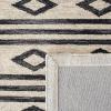 SAFAVIEH Micro-Loop Collection Area Rug – 5′ Square, Navy & Ivory, Handmade Moroccan Tribal Wool, Ideal for High Traffic Areas in Living Room, Bedroom (MLP153N)(Ivory/Charcoal)