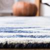 SAFAVIEH Micro-Loop Collection Area Rug – 5′ Square, Navy & Ivory, Handmade Moroccan Tribal Wool, Ideal for High Traffic Areas in Living Room, Bedroom (MLP153N)(Navy/Ivory)