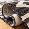 SAFAVIEH Micro-Loop Collection Area Rug – 5′ Square, Navy & Ivory, Handmade Moroccan Tribal Wool, Ideal for High Traffic Areas in Living Room, Bedroom (MLP153N)(Charcoal/Ivory)