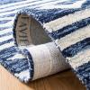 SAFAVIEH Micro-Loop Collection Area Rug – 5′ Square, Navy & Ivory, Handmade Moroccan Tribal Wool, Ideal for High Traffic Areas in Living Room, Bedroom (MLP153N)(Navy/Ivory)