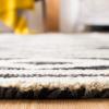 SAFAVIEH Micro-Loop Collection Area Rug – 5′ Square, Navy & Ivory, Handmade Moroccan Tribal Wool, Ideal for High Traffic Areas in Living Room, Bedroom (MLP153N)(Charcoal/Ivory)