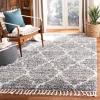 SAFAVIEH Montreal Shag Collection 5’3″ x 7’6″ Navy/Ivory SGML938N Trellis Non-Shedding Living Room Bedroom Dining Room Entryway Plush 2-inch Thick Area Rug(Grey/Ivory)