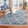 SAFAVIEH Montreal Shag Collection 5’3″ x 7’6″ Navy/Ivory SGML938N Trellis Non-Shedding Living Room Bedroom Dining Room Entryway Plush 2-inch Thick Area Rug(Navy/Ivory)
