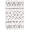 SAFAVIEH Moroccan Fringe Shag Collection Area Rug – 5’3″ x 7’6″, Ivory & Grey, Boho Tribal Design, Non-Shedding & Easy Care, 2-inch Thick Ideal for High Traffic Areas in Living Room, Bedroom (MFG343A)(Ivory/Grey)