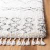 SAFAVIEH Moroccan Fringe Shag Collection Area Rug – 5’3″ x 7’6″, Ivory & Grey, Boho Tribal Design, Non-Shedding & Easy Care, 2-inch Thick Ideal for High Traffic Areas in Living Room, Bedroom (MFG343A)(Ivory/Grey)