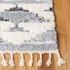 SAFAVIEH Moroccan Tassel Shag Collection Area Rug – 5’3″ x 7’6″, Grey & Ivory, Boho Design, Non-Shedding & Easy Care, 2-inch Thick Ideal for High Traffic Areas in Living Room, Bedroom (MTS661F)(Grey/Ivory)