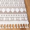 SAFAVIEH Moroccan Tassel Shag Collection Area Rug – 5’5″ x 7’7″, Ivory & Light Blue, 0.75-inch Thick Ideal for High Traffic Areas in Living Room, Bedroom (MTS484C)(Ivory/Beige)