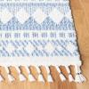 SAFAVIEH Moroccan Tassel Shag Collection Area Rug – 5’5″ x 7’7″, Ivory & Light Blue, 0.75-inch Thick Ideal for High Traffic Areas in Living Room, Bedroom (MTS484C)(Ivory/Light Blue)