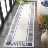 SAFAVIEH Outdoor Area Rug 8×10 – Beach House Collection – Large – Coastal Design, Ivory & Navy, Weather Resistant, Non-Shedding & Easy Cleaning, Ideal for Patio, Backyard, Deck, Dining Space (BHS420N)(Ivory/Navy)