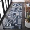SAFAVIEH Outdoor Area Rug 8×10 – Beach House Collection – Large – Modern Design, Navy & Ivory, Weather Resistant, Non-Shedding & Easy Cleaning, Ideal for Patio, Backyard, Deck, Dining Space (BHS402N)(Navy/Ivory)