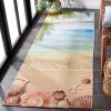 SAFAVIEH Washable Rug Outdoor Barbados Collection – 5’3″ x 7’6″, Gold & Blue, Non-Shedding & Easy to Clean, Ideal for Patio, Backyard, Mudroom (BAR555A)(Gold/Blue)