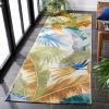 SAFAVIEH Washable Rug Outdoor Barbados Collection – 5’3″ x 7’6″, Gold & Green, Non-Shedding & Easy to Clean, Ideal for Patio, Backyard, Mudroom (BAR520C)(Gold/Green)