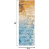 SAFAVIEH Washable Rug Outdoor Barbados Collection – 8′ x 10’5″, Blue & Gold, Non-Shedding & Easy to Clean, Ideal for Patio, Backyard, Mudroom (BAR510M)(Blue/Gold)