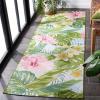 SAFAVIEH Washable Rug Outdoor Barbados Collection – 8′ x 10’5″, Green & Pink, Non-Shedding & Easy to Clean, Ideal for Patio, Backyard, Mudroom (BAR516X)(Green/Pink)