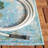 SAFAVIEH Washable Rug Outdoor Barbados Collection – 8′ x 10’5″, Light Blue & Green, Non-Shedding & Easy to Clean, Ideal for Patio, Backyard, Mudroom (BAR522M)(Light Blue/Green)