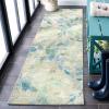 SAFAVIEH Washable Rug Outdoor Barbados Collection – 9’1 x 12’5″, Blue & Ivory, Non-Shedding & Easy to Clean, Ideal for Patio, Backyard, Mudroom (BAR594M)(Blue/Ivory)