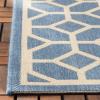SAFAVIEH Washable Rug Outdoor Beach House Collection – 8′ x 10′, Beige & Cream, Non-Shedding & Easy to Clean, Ideal for Patio, Backyard, Mudroom (BHS127D)(Blue/Creme)