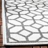 SAFAVIEH Washable Rug Outdoor Beach House Collection – 8′ x 10′, Beige & Cream, Non-Shedding & Easy to Clean, Ideal for Patio, Backyard, Mudroom (BHS127D)(Light Grey/Charcoal)