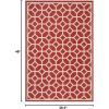 SAFAVIEH Washable Rug Outdoor Beach House Collection – 8′ x 10′, Beige & Cream, Non-Shedding & Easy to Clean, Ideal for Patio, Backyard, Mudroom (BHS127D)(Red/Creme)