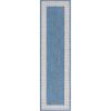 SAFAVIEH Washable Rug Outdoor Beach House Collection – 8′ x 10′, Blue & Ivory, Non-Shedding & Easy to Clean, Ideal for Patio, Backyard, Mudroom (BHS286M)(Blue/Ivory)