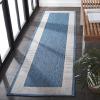 SAFAVIEH Washable Rug Outdoor Beach House Collection – 8′ x 10′, Blue & Ivory, Non-Shedding & Easy to Clean, Ideal for Patio, Backyard, Mudroom (BHS286M)(Blue/Ivory)