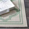 SAFAVIEH Washable Rug Outdoor Bermuda Collection – 8′ x 10′, Ivory & Charcoal, Non-Shedding & Easy to Clean, Ideal for Patio, Backyard, Mudroom (BMU810A)(Beige/Green)