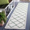 SAFAVIEH Washable Rug Outdoor Bermuda Collection – 8′ x 10′, Ivory & Charcoal, Non-Shedding & Easy to Clean, Ideal for Patio, Backyard, Mudroom (BMU810A)(Beige/Green)