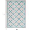 SAFAVIEH Washable Rug Outdoor Bermuda Collection – 8′ x 10′, Ivory & Charcoal, Non-Shedding & Easy to Clean, Ideal for Patio, Backyard, Mudroom (BMU810A)(Beige/Aqua)